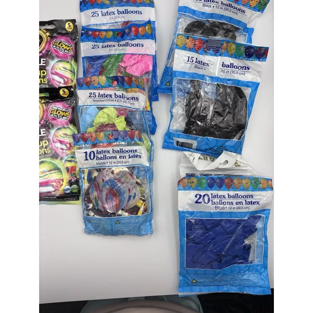 10 Packages Of Balloons NWT Light Ups Are 9 Inch.‎ The Rest Are 12 Inch. 2648